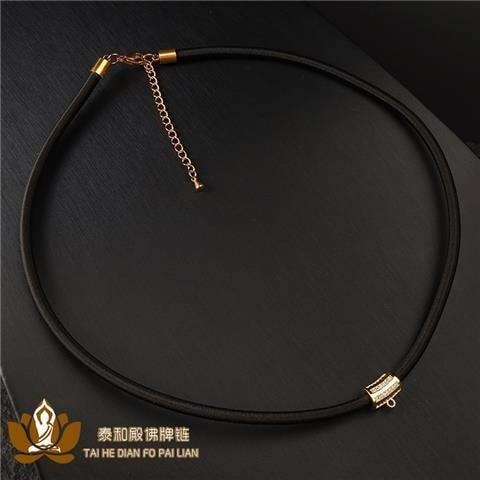 T Thailand Amulet Chain สร้อยคอสั้น Clavicle 4 มม.หนา Gold-Plated Micro-Diamond Pullover ยืดหยุ่นยืด