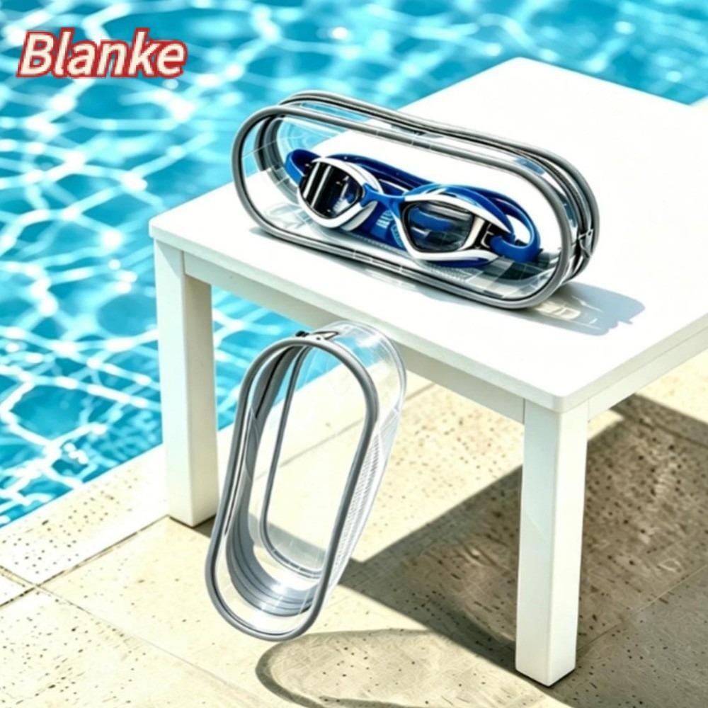 BLANKE กระเป๋าเก็บแว่นตาว่ายน้ํา, การออกแบบโปร่งใสวัสดุ PVC แว่นตาว่ายน้ํา, ทนทานขนาดกะทัดรัดกันน้ําซิป Anti-Scratch เคลือบ Goggle Travel สําหรับเด็ก