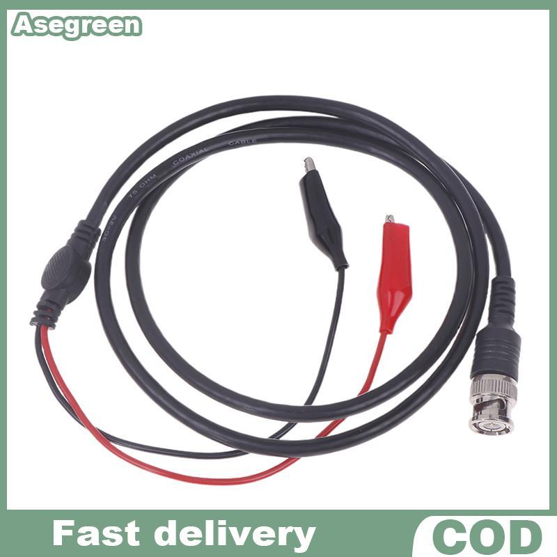 [Asegreen] Oscilloscope Test Probe สายตะกั่ว BNC ปลั๊กชาย Q9 ถึง Dual Clip 1m Oscilloscope Test Cabl