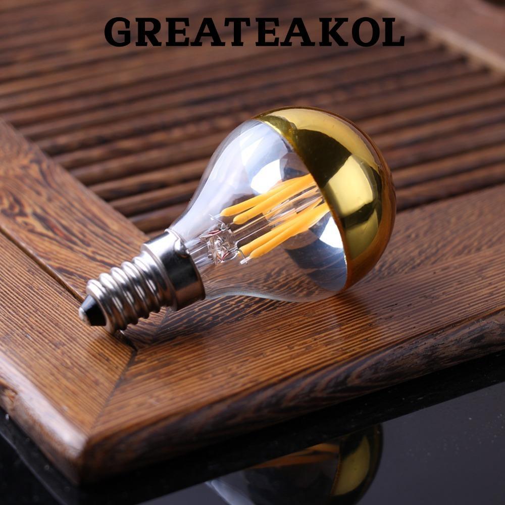 GREATESKOL หลอดไฟ LED, E12/E14/E26/E27 4W หลอดไฟคริสตัล, 2023 หลอดไส้ 2200K 2700K หลอดเทียนกึ่งชุบ L