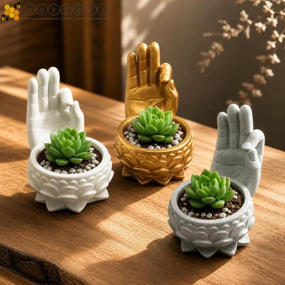 CORDELL โลตัสรูปกระถางดอกไม้, Ok มือตลก Succulent Planter, กระถางปลูก Creative Handmade 3D พิมพ์ถาดเ
