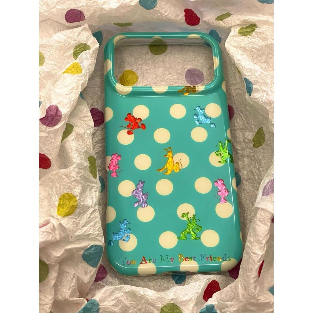 Polka Dot Mickey Mouse Family Minimalist Soft Case เข้ากันได้กับ iPhone 18 Pro Max 17 Pro 16 15 Girl Anti Drop