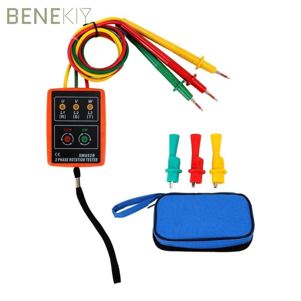 BENEKIY เครื่องทดสอบการหมุนเฟส, 20Hz-400Hz Buzzer เฟสลําดับเมตร, Professional 60V-600V AC SM852B แบบ