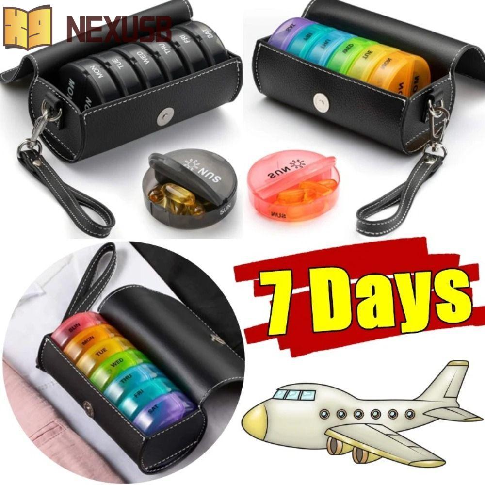 NEXUSBEAM ที่เก็บวิตามิน 14-Grid, ที่ใส่ยาสัปดาห์ Mark 7-Day Pill Organizer, มีสไตล์ 2 ครั้งต่อวันแบ
