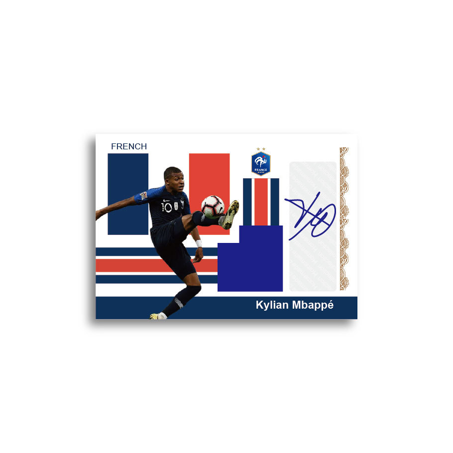 2019 National Flag พื้นหลัง Jersey Star Card France Mumbape Signature Print Sign