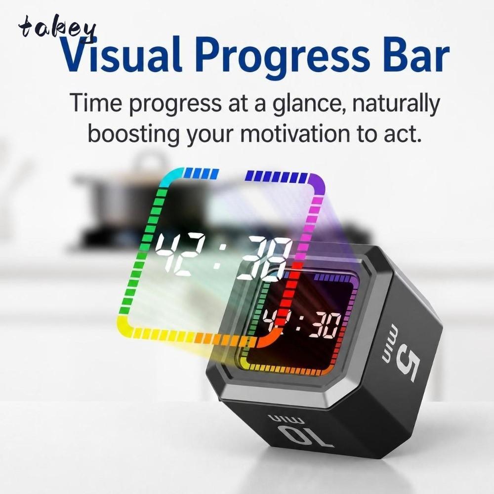 WITAK Digital Flipping Timer, Gravity Sensing ชาร์จ Pomodoro Timer Cube, 5/10/25/40min การหมุนจับเวล