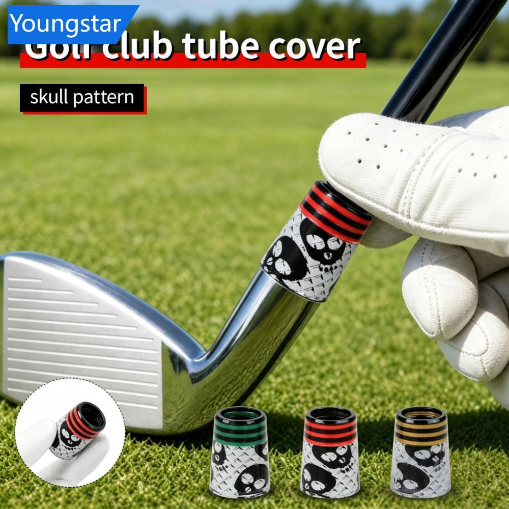 FYY 1PC Golf Tube Sleeve Skull รูปแบบป้องกันยางสําหรับไม้และเหล็ก Clubs Golf Club Ferrule Connector 
