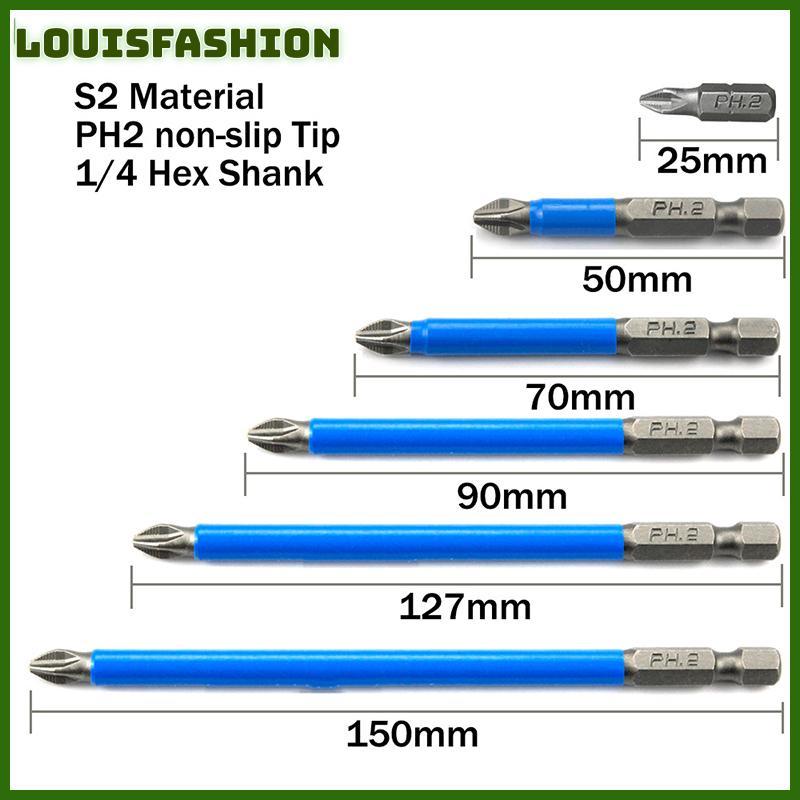 LFTH แม่เหล็ก Anti Slip ไขควงไฟฟ้า Bits 1/4 "Hex Shank Precision PH2 lfth