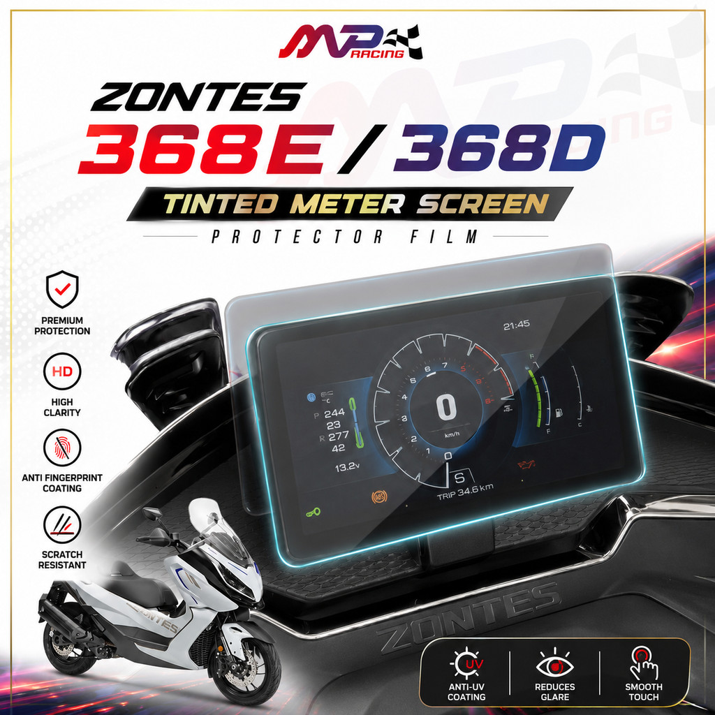 Zontes 368E / 368D Tinted Meter ฟิล์มกันรอยหน้าจอ
