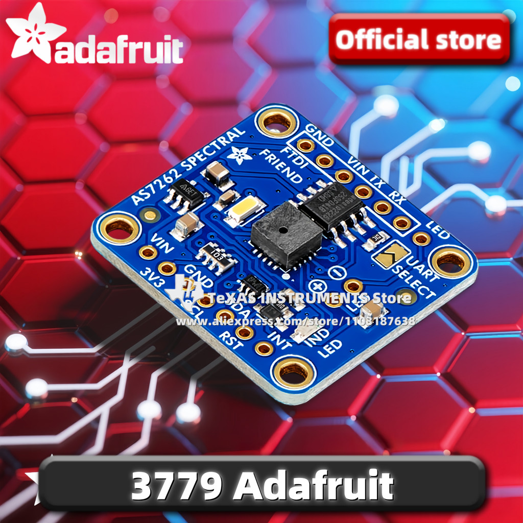 TI Official Adafruit AS7262 ไฟที่มองเห็นได้ 6 ช่อง / เซ็นเซอร์สี Breakout (รหัสสินค้า: 3779)