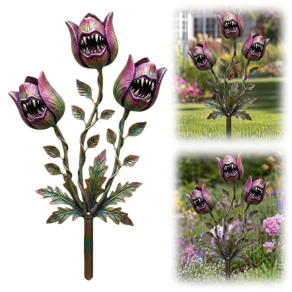 Stake ตกแต่งสวนกันสนิม 12 นิ้ว Venus Flytrap Monster