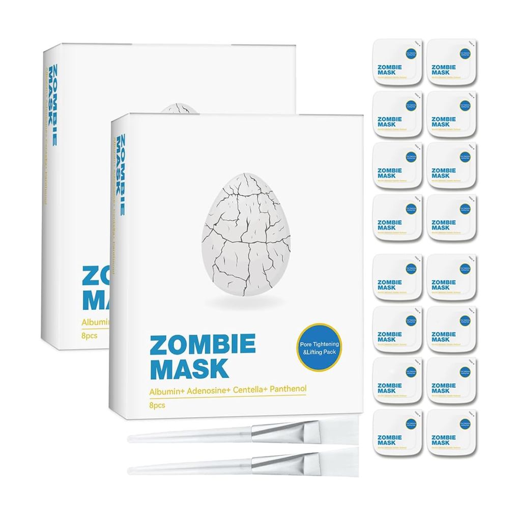 2PCSZombie Mask,Zombie Facial Mask, Zombie Face Mask, Hydrating Skincare Face Mask, Pore Tightening 