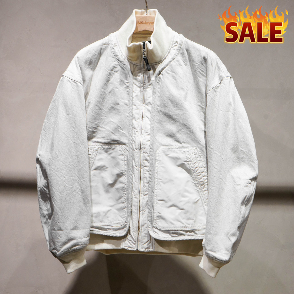 BRidggge คลังสินค้าพร้อม Meanswhile 25FW 12oz Denim Stacking Patchwork G8 Bomber Jacket