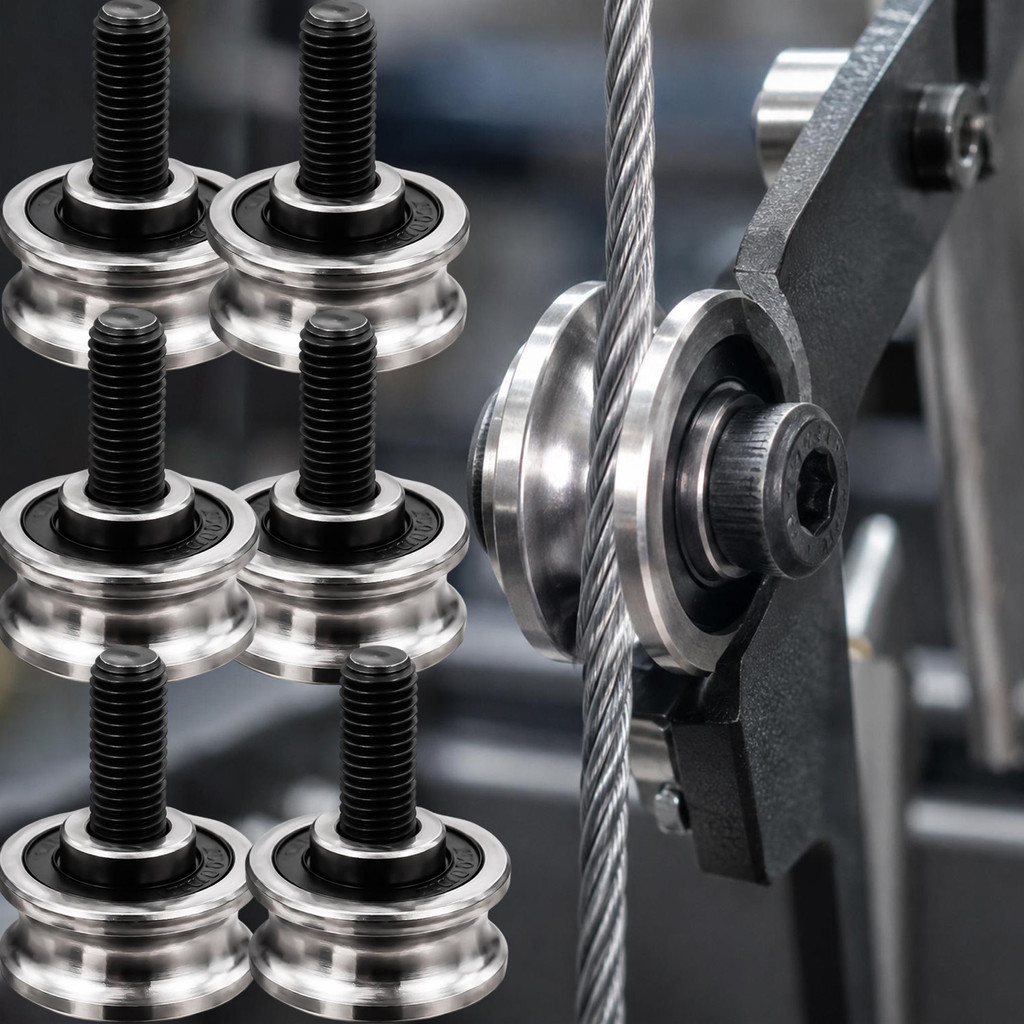1/3/5 ชุด Double-Row Ball U‐Groove Pulley Bearing, Anti-Jamming Wear-Resistant Guide Wheel สําหรับอุ