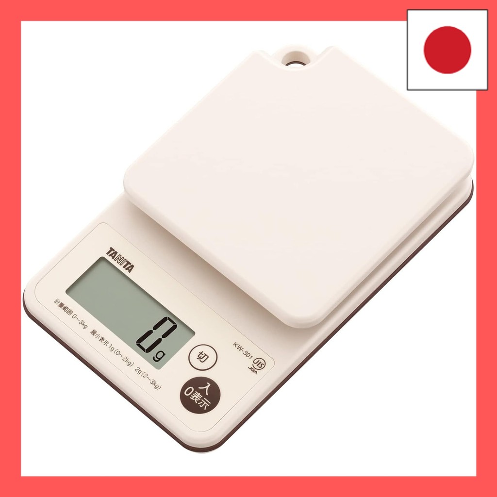 Tanita Cooking Scale, 3kg capacity, 1g increments, waterproof, washable, quick to measure in as litt