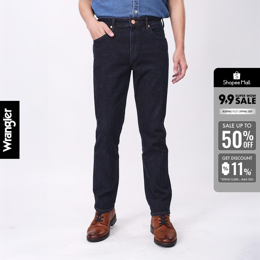 WRANGLER กางเกงยีนส์ผู้ชาย เอวกลาง ทรงตรง Greensboro รุ่น WR F126MJEAF04 สียีนส์เข้ม