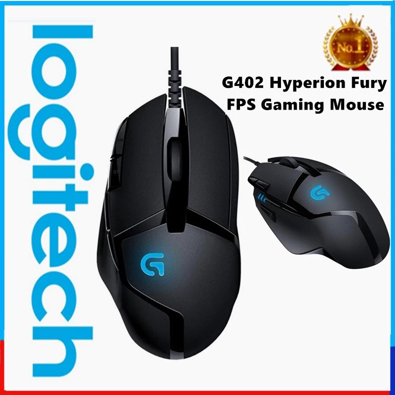 Logitech G402 Hyperion Fury เมาส์สําหรับเล่นเกมแบบมีสาย/4,000 DPI/น้ําหนักเบา/8 ปุ่มตั้งโปรแกรมได้ (