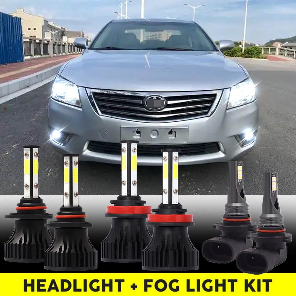 สําหรับ Toyota Camry 2010-2014 6X LED ไฟหน้า + หลอดไฟหมอก TE 6000K