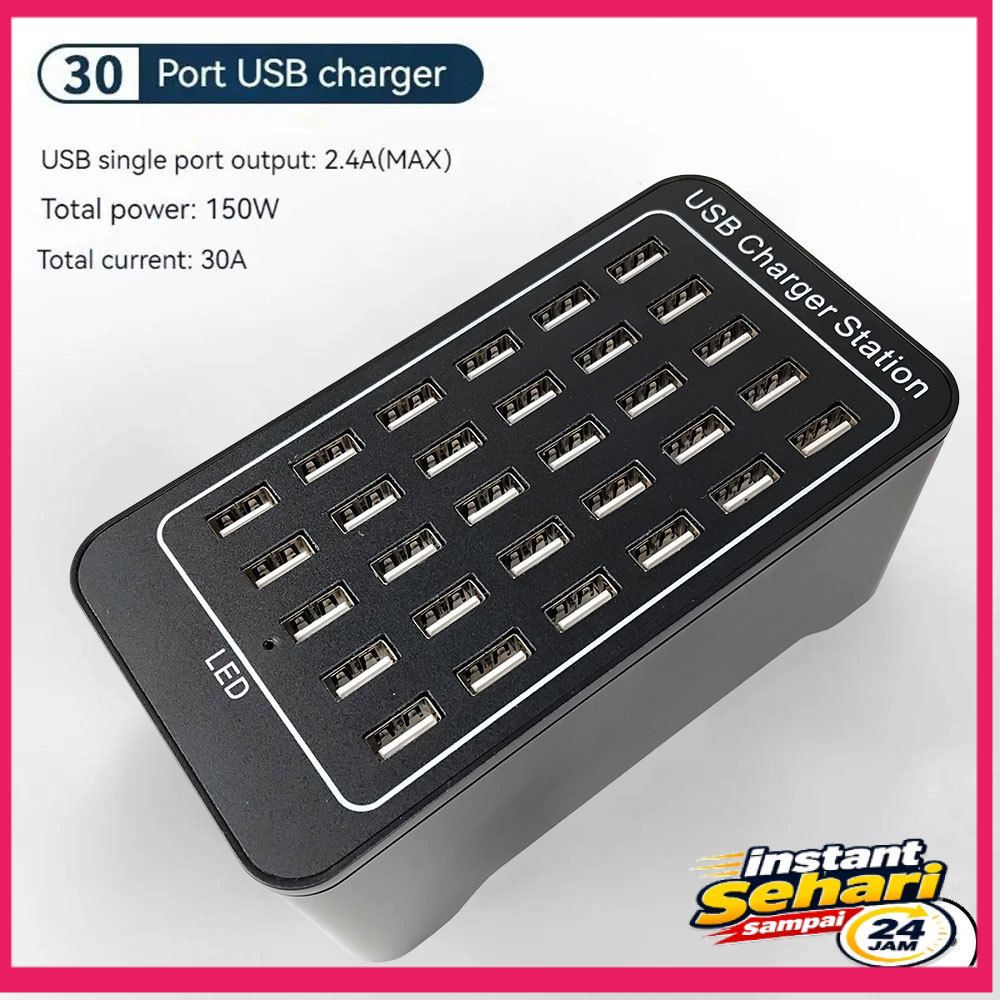 Kisamaa Desktop Charger USB Type A Charger Hub 30 Port 150W - YFY-A75 - 7CUA2DBK
