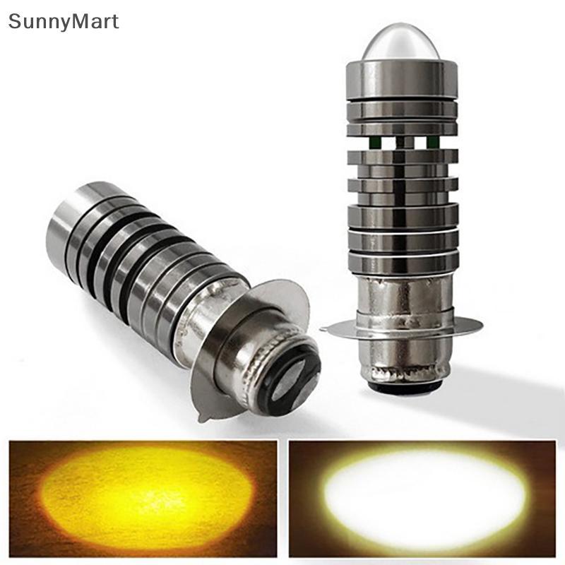 [SUN} Universal 12V Dual Color ไฟหน้าหลอดไฟ P15D H6 PX15D LED ไฟหน้ารถจักรยานยนต์ H6 สกู๊ตเตอร์ Moto