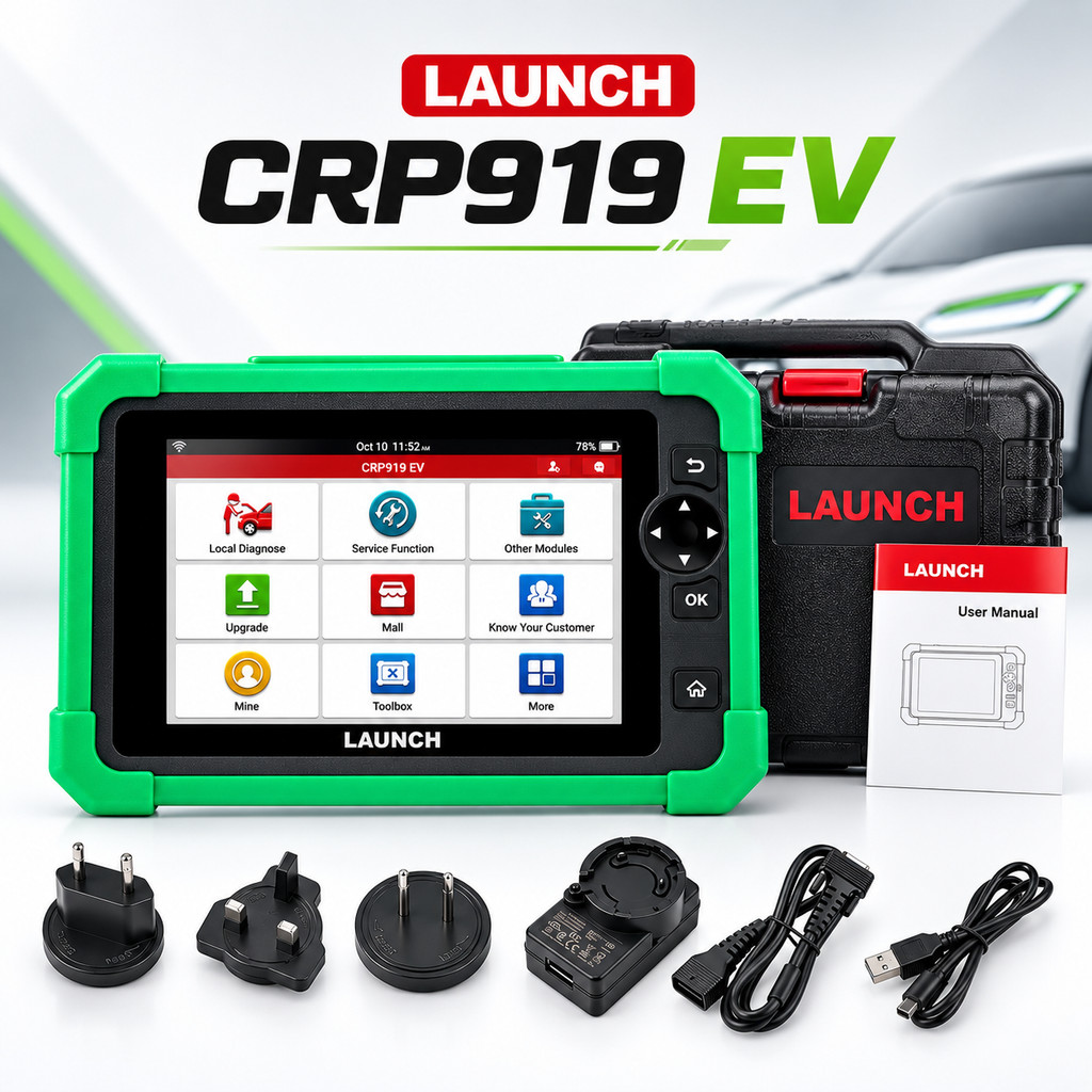 เครื่องสแกนรถยนต์ไฟฟ้า LAUNCH CRP919 EV เครื่องวิเคราะห์ปัญหารถยนต์ ระบบ Android  (สินค้าในไทย)