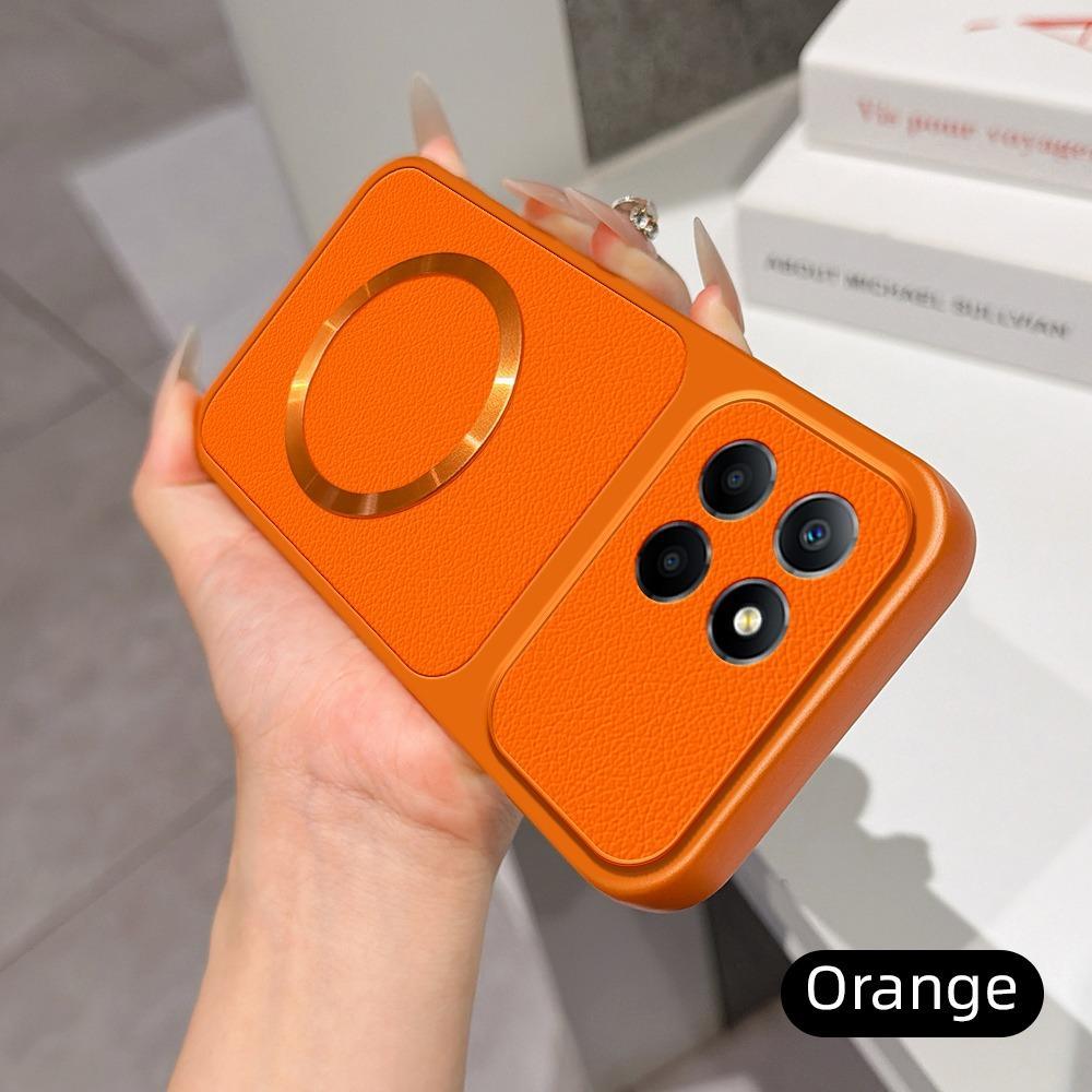 Lychee Grain PU หนังสําหรับ Honor X6 4G VNE-LX1 VNE-LX2 VNE-LX3 Soft TPU กันชนพร้อมวงเล็บแม่เหล็กปลอ