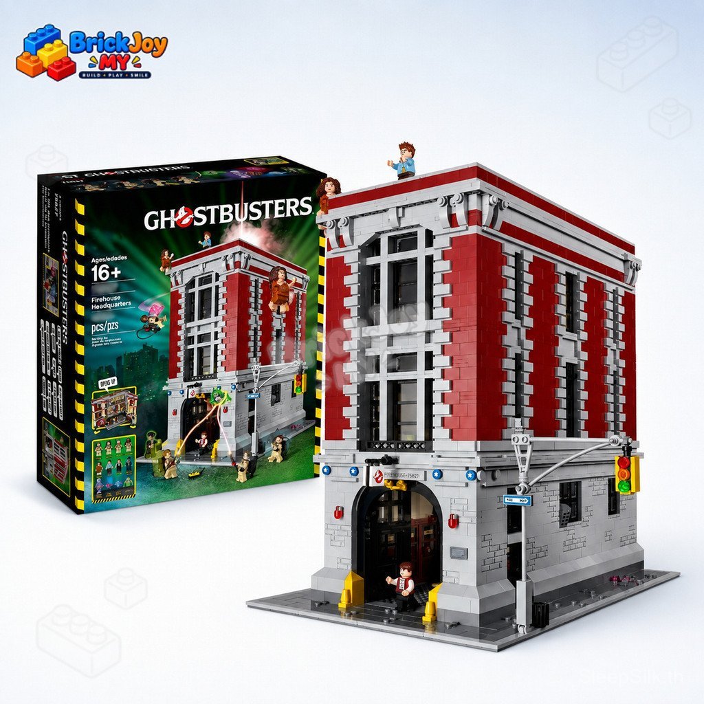 พร้อมสต็อก75827 Ghostbusters Firehouse Headquarters Building Blocks ภาพยนตร์รุ่นอิฐก่อสร้างชุดจอแสดง