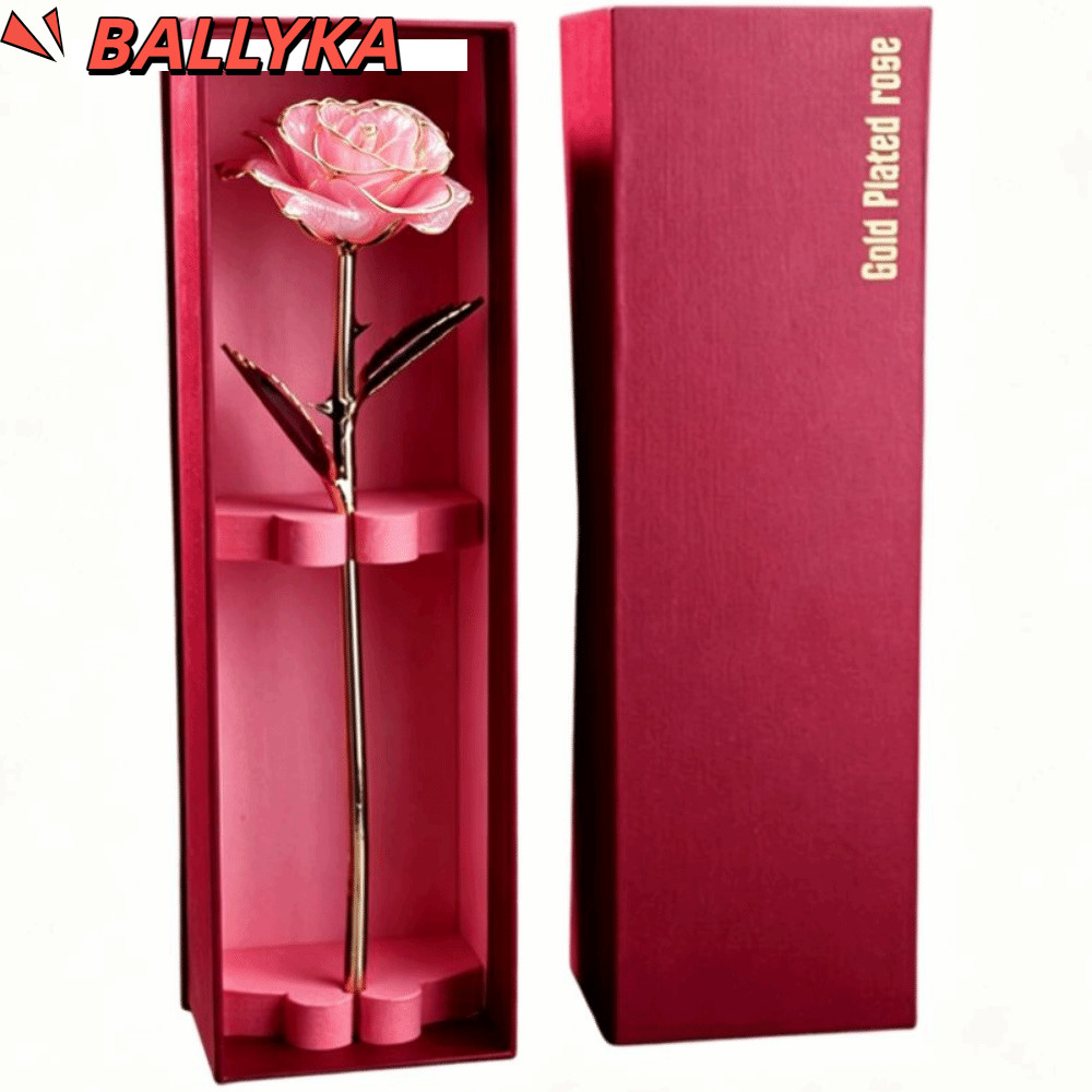 BALLYKA 2 ชิ้น Gold Dipped Rose, Gold ฟอยล์ Trim ยาว Stem Rose, Handcrafted Multi-color Option Gold 