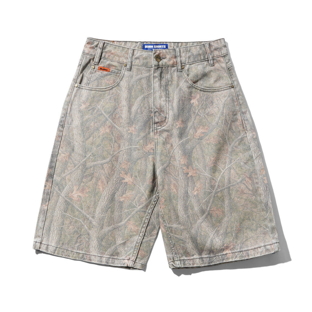 Butter Goods Baggy Denim Shorts Forest Camo