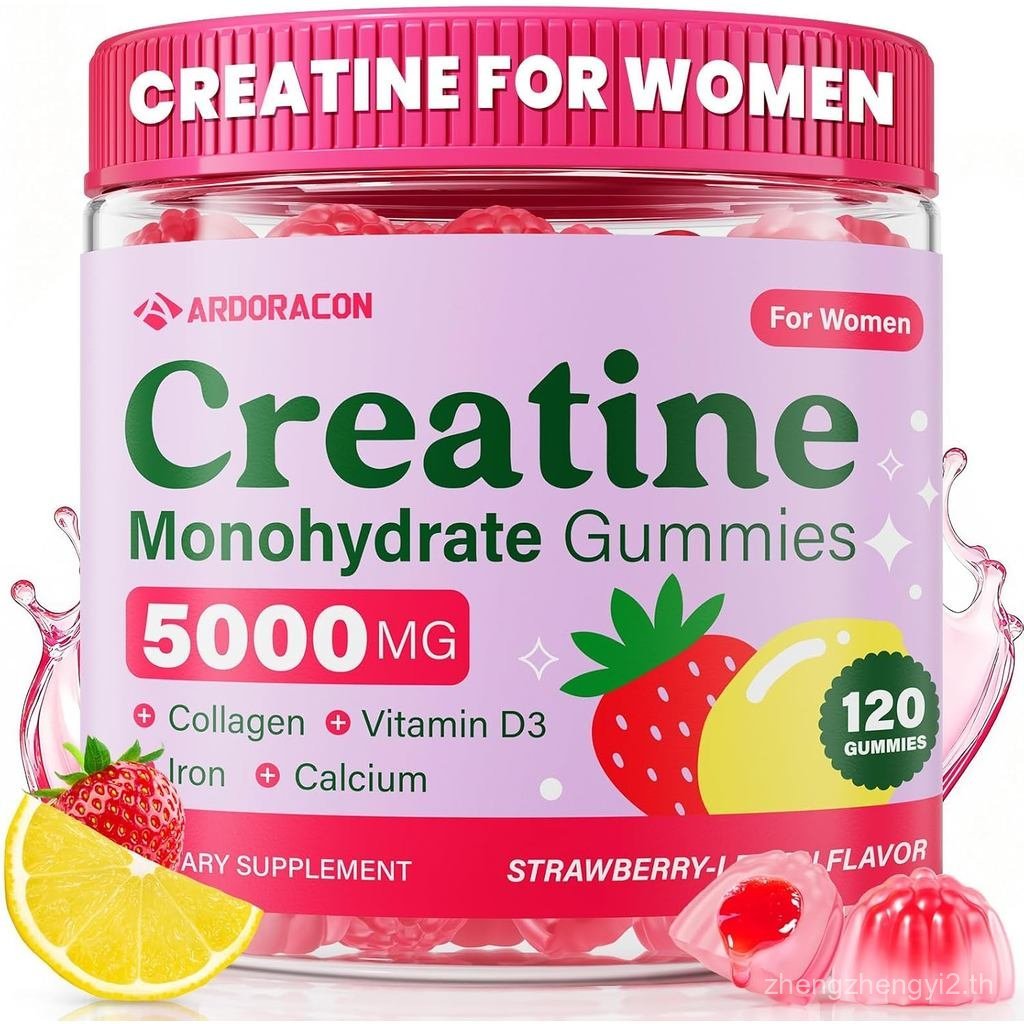 Creatine สําหรับผู้หญิง Creatine Monohydrate พร้อมคอลลาเจน D3 & แคลเซียมสําหรับพอร์ตกล้ามเนื้อ & รสพ