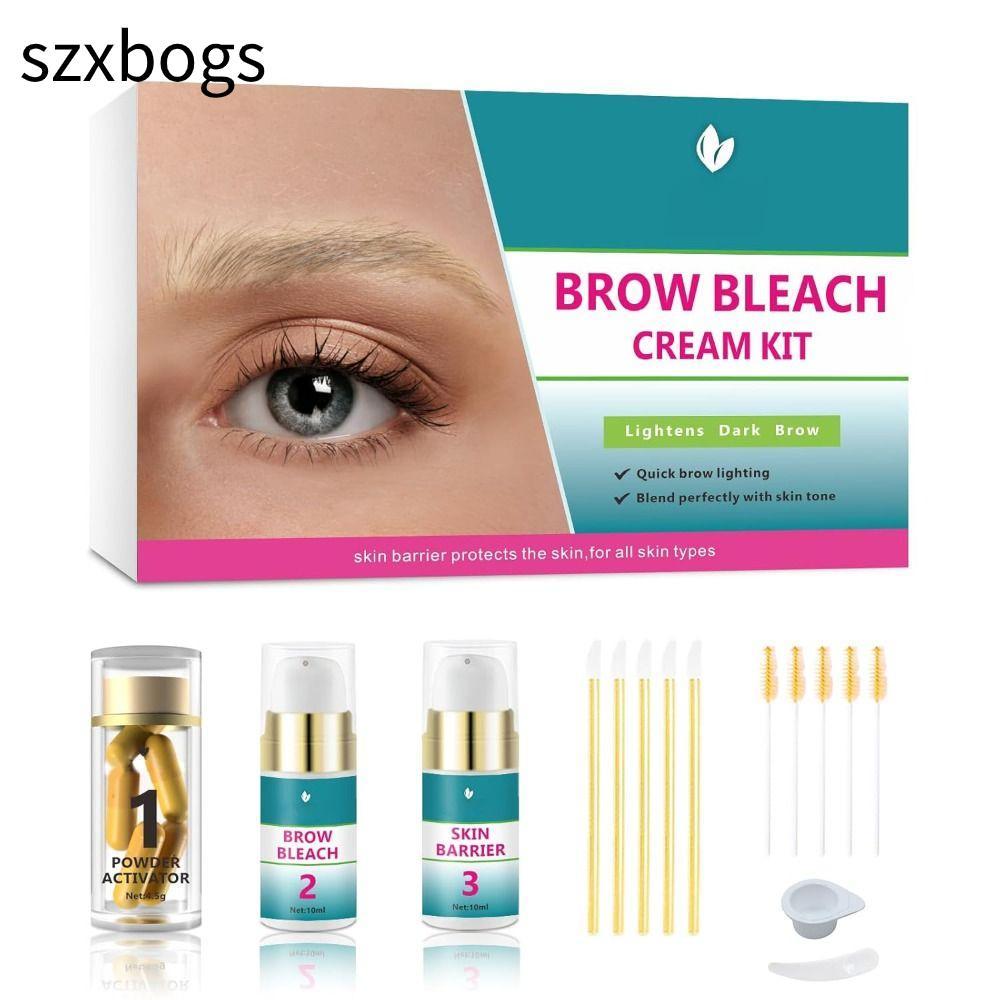 SZXBOGS Brow Bleach Kit, ใช้งานง่าย 5 แอพพลิเคชั่น Brow Lightening Kit, Hot Eyebrow Bleach No Drip Q