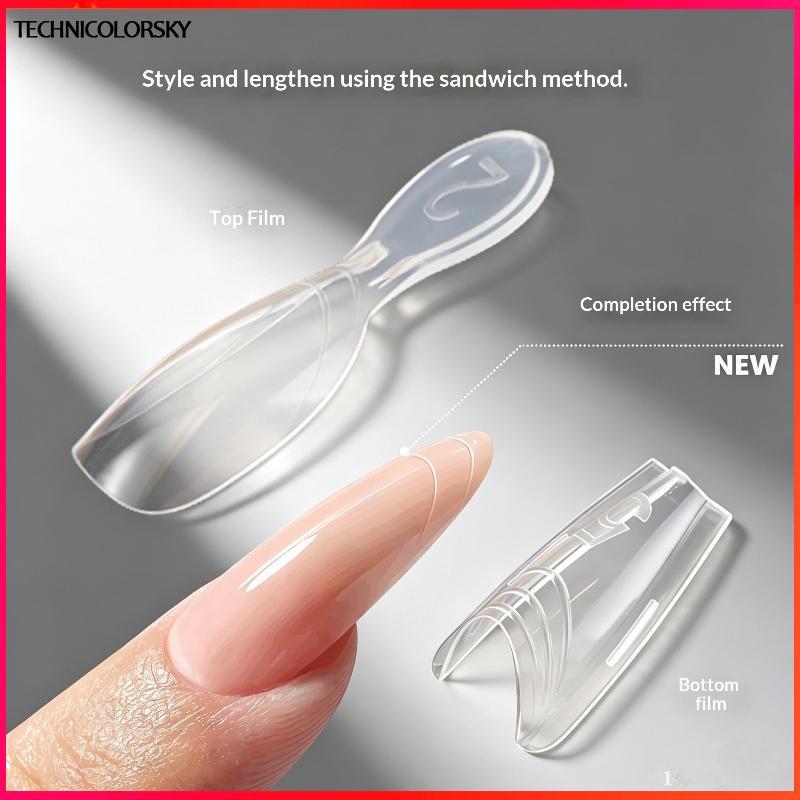 Technicolorsky Dual-Form เล็บรูปแบบ 168 ชิ้น 14 ขนาด Fast ขยายเล็บแม่พิมพ์ Clear สําหรับ Home Salon 