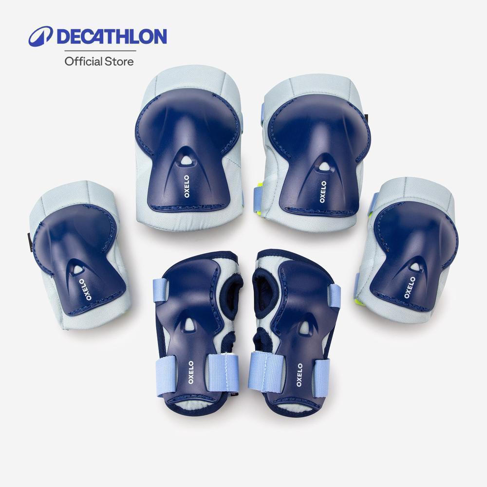 Decathlon Kids' Skating Scooter Skateboard Protectors Set Play ชุดสนับป้องกันเด็กเล่นอินไลน์สเก็ตรุ่น Play - Blue