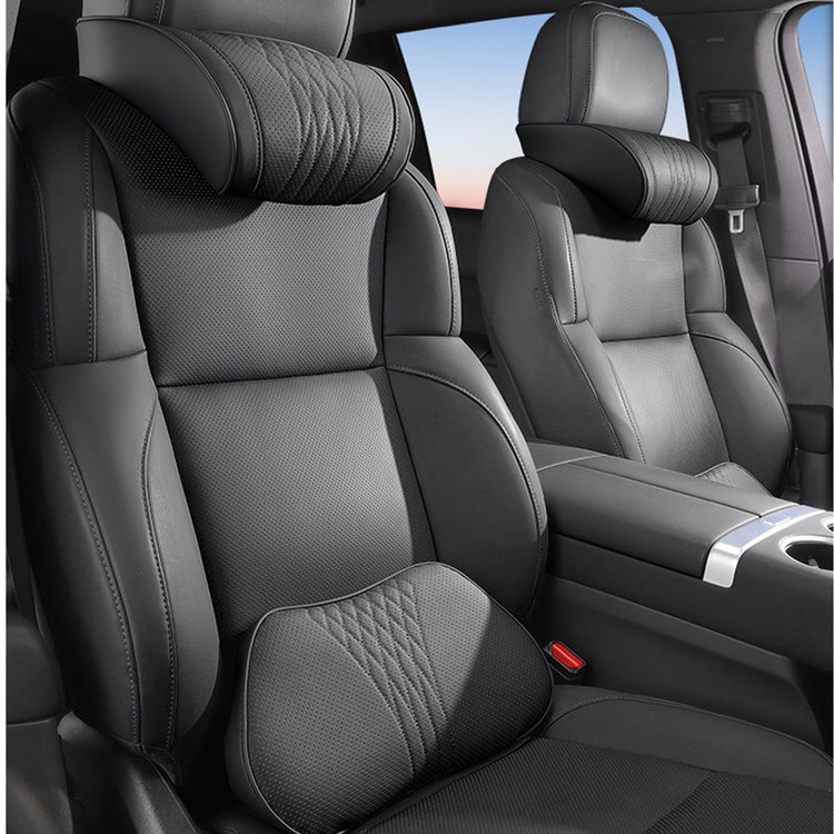 Ford รถคอ Headrest หมอน Rest หัว Nappa เบาะหนังรถ Breathable Lumbar Support หมอนสําหรับ Ford Fiesta 
