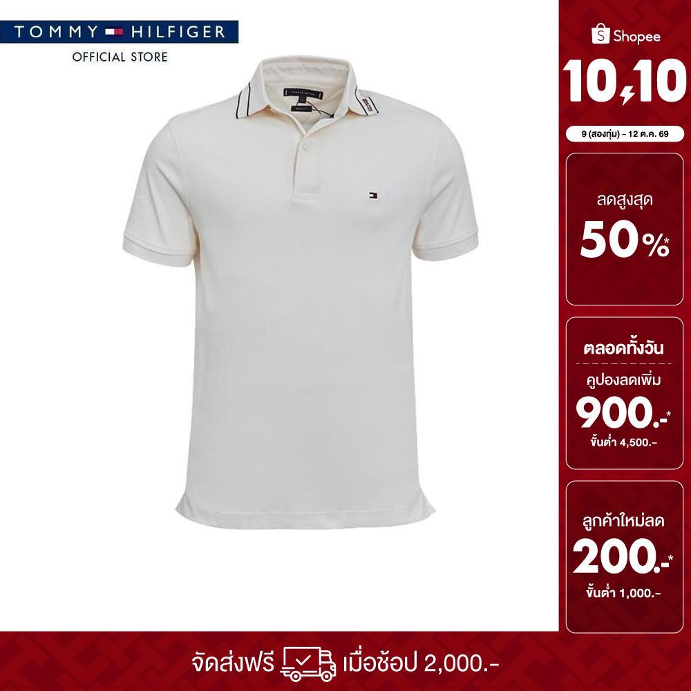 Tommy Hilfiger เสื้อโปโล ผู้ชาย รุ่น XM0XM07046 Z00 - สีขาว ทรง Regular