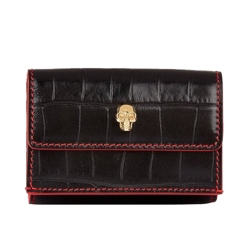 Alexander McQueen Alexander McQueen กระเป๋าสตางค์หนังลายจระเข้สุภาพสตรี