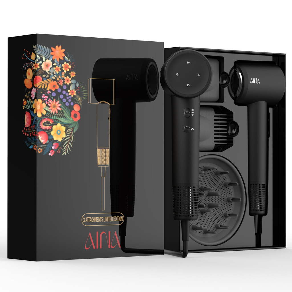 AINAไดร์เป่าผม, ไดร์เป่าผมยอดนิยม, ลมแรงแห้งเร็ว ไดร์เป่าผมเงียบ ไอออนลบหนาแน่น 2 ล้าน 110,000 รอบ/น