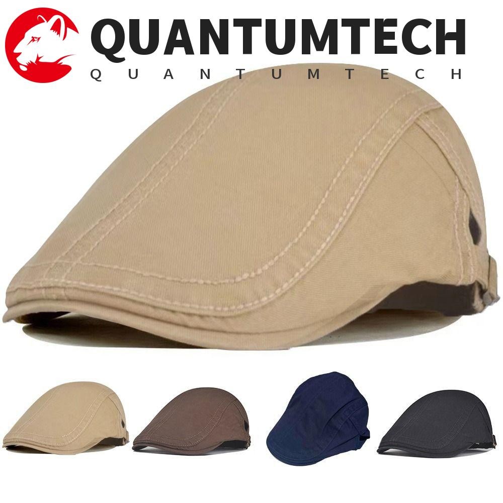 QUANTUMTECH Vintage Berets หมวก,ผ้าฝ้ายปรับ Retro Newsboy หมวก,แฟชั่นสีทึบ Hip Hop จิตรกรหมวกแบน Visor ชายหญิง