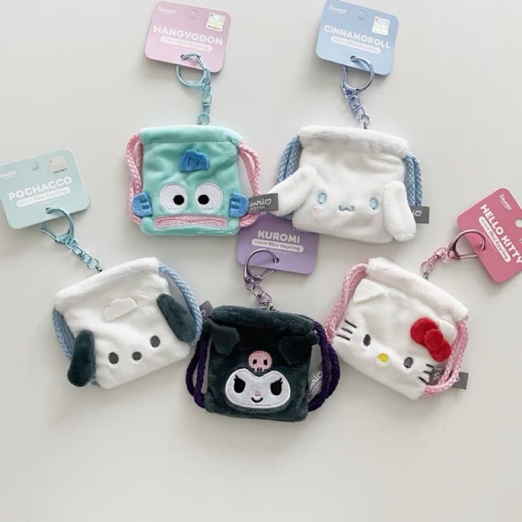 Sanrio Headphone Bag Plush Change Headphone Drawstring Pocket