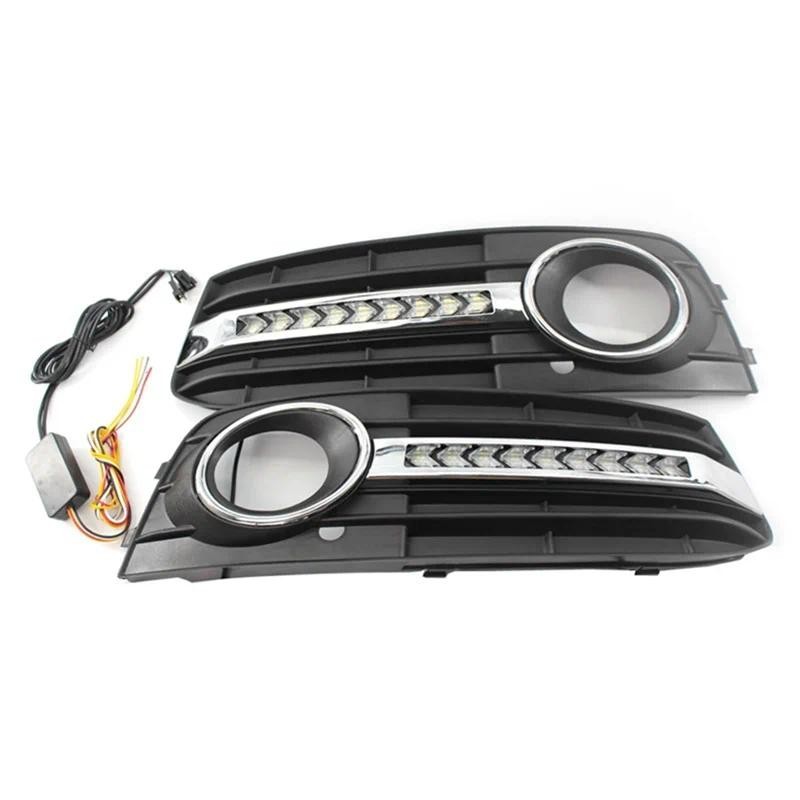 WF-รถเรืองแสงไฟวิ่งกลางวันตาข่าย Grille หมอกโคมไฟกรอบเหมาะสําหรับ A4 B8 2009-2011 8KD807682 8KD80768