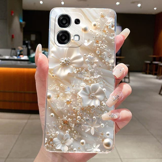 สําหรับOppo A6 Pro 4G CPH2799 กรณีOppo A6 Pro 5G CPH2781 ฝาครอบใสแฟชั่นหรูหราผีเสื้อดอกไม้นุ่มTPUซิลิโคนโทรศัพท์กรณี