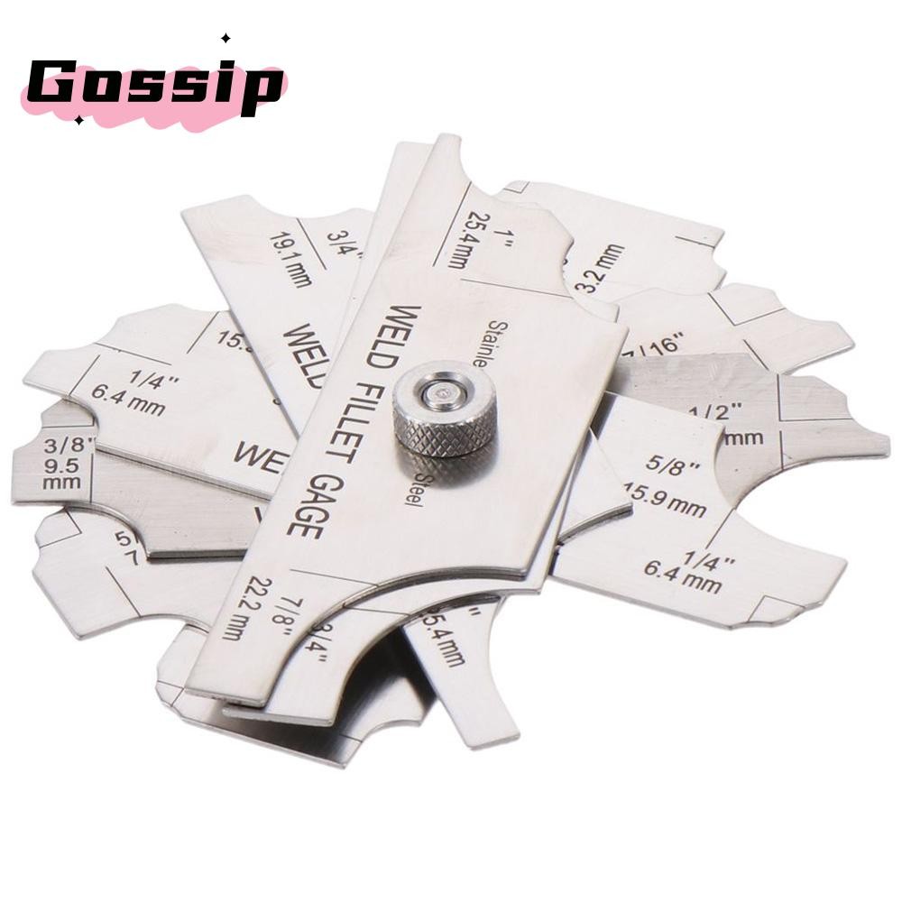 GOSSIP 7PCS เชื่อม Fillet Gages ชุด, MG-11 MM และนิ้วเชื่อม, Ulnar เครื่องเชื่อม 1/8-1 โลหะเชื่อมตรว