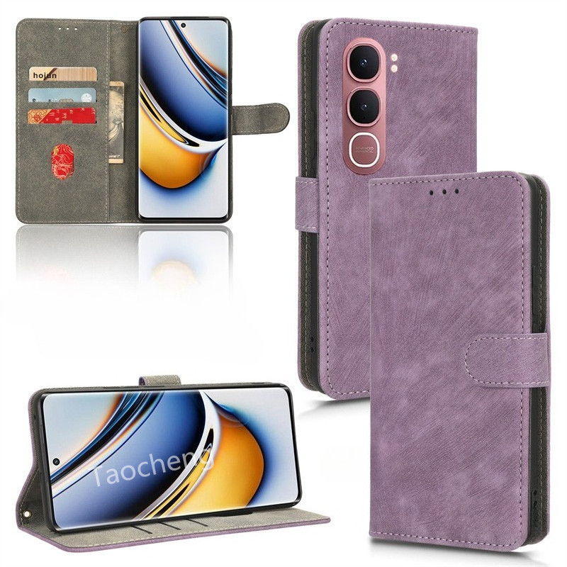 เคสโทรศัพท์สําหรับVivo Y21d Y31 4G 5G 2025 หรูหราหนังปลอกช่องเสียบการ์ดขาตั้งFlip Soft TPU Edgeปลอดภัย