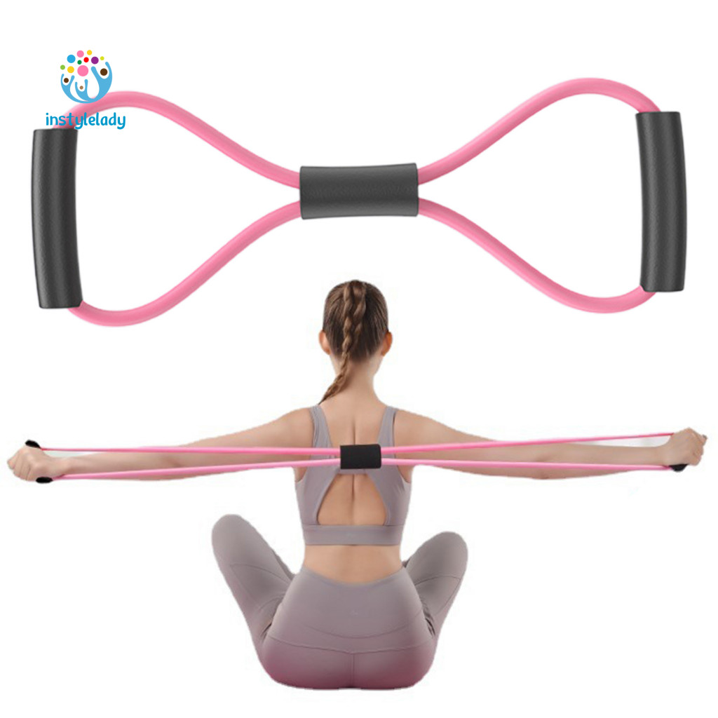 Instylelady วงโยคะ Ergonomic ง่ายต่อการพกพา TPR กลับไหล่คอยืดความต้านทาน Loop สําหรับ Home