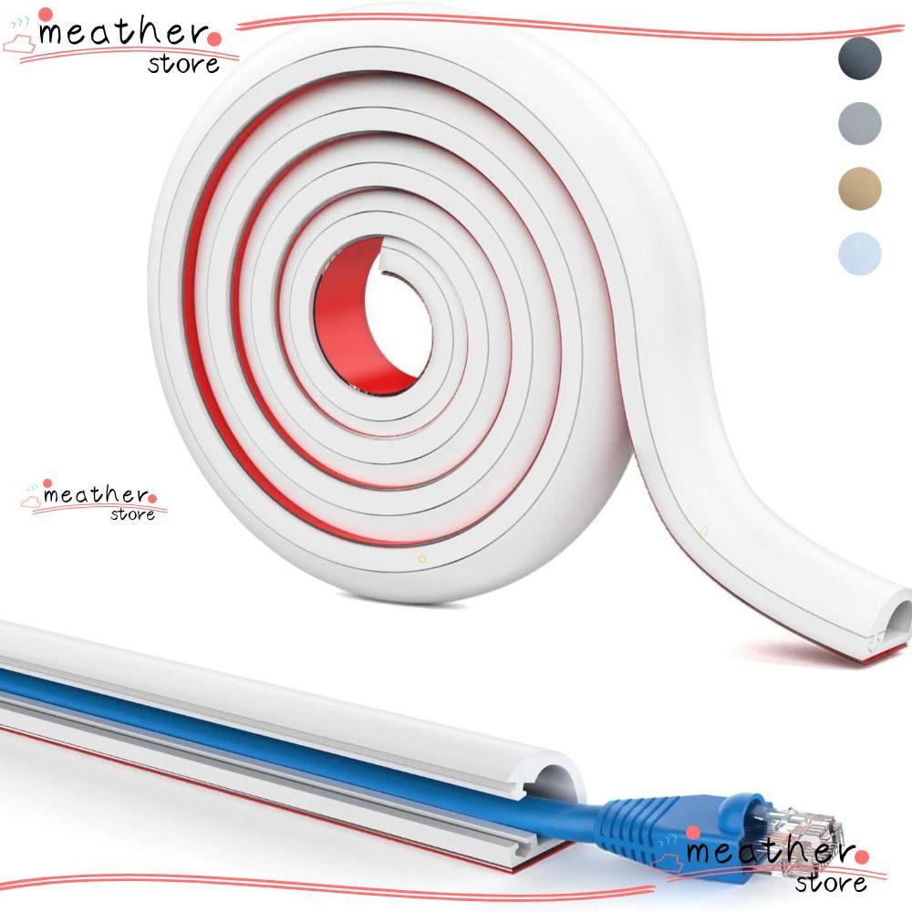 MEATHERSTORE Wall Cord Hider, 1 M Raceway Wire Cover, Professional ยืดหยุ่น PVC Self-Adhesive Cable 