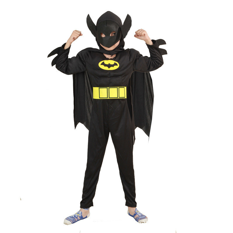 ฮาโลวีน Black Bat Iron Man A Spider Muscle Suit 万圣节 Black Steel PineroseAvade shappy truckingChildre