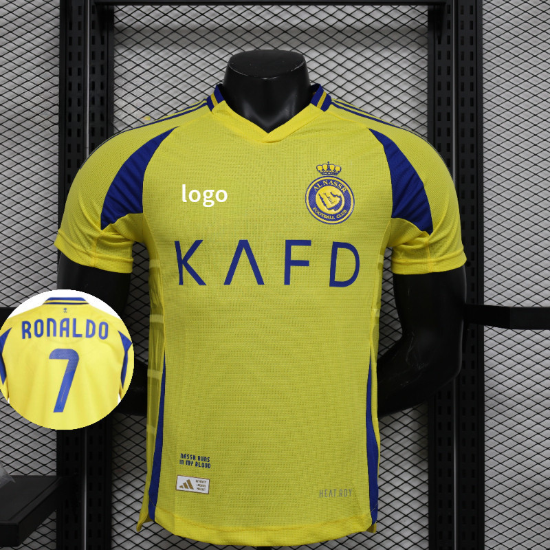 Al-Nassr FC 24/25 Home Player Jersey ขนาด S-XXL เสื้อยืดคุณภาพสูง Ronaldo #7