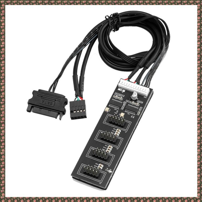 [homegarden1] ตัวแยกหัว USB 9Pin, ตัวแยกหัว USB 2.0 พร้อมสายไฟ, ฮับ USB ภายในสําหรับ CPU/ไฟ RGB/เครื