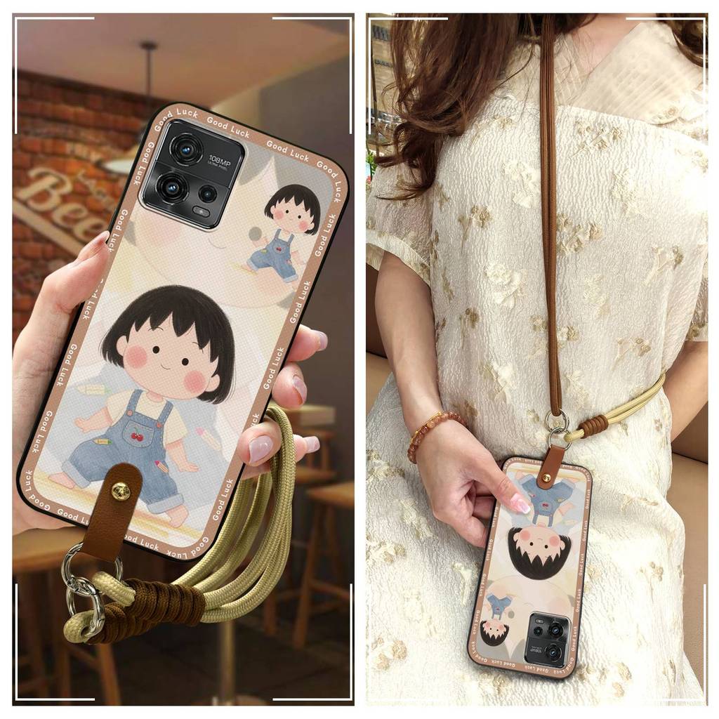 ห่อเต็มการออกแบบแฟชั่นเคสโทรศัพท์สําหรับ MOTO G72 Graffiti ป้องกันกันกระแทกน่ารักการ์ตูนทนทานสร้อยคอ