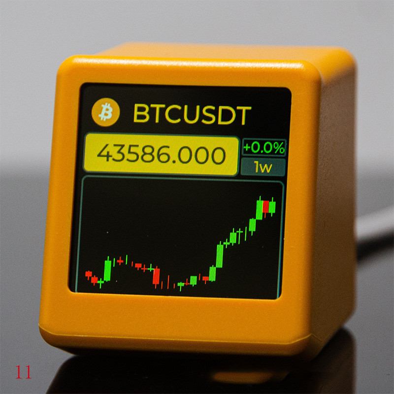 GeekMagic นาฬิกาสภาพอากาศ WiFi อัตราการแลกเปลี่ยนสต็อก BitCoin เข้ารหัสขอบเขตราคาติดตามจอแสดงผล